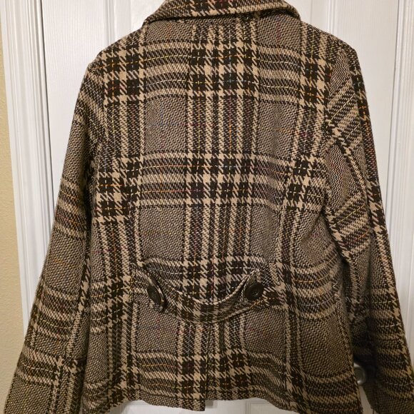 Vintage Brown and Tan Plaid Jacket - Women's XL - Picture 8 of 8